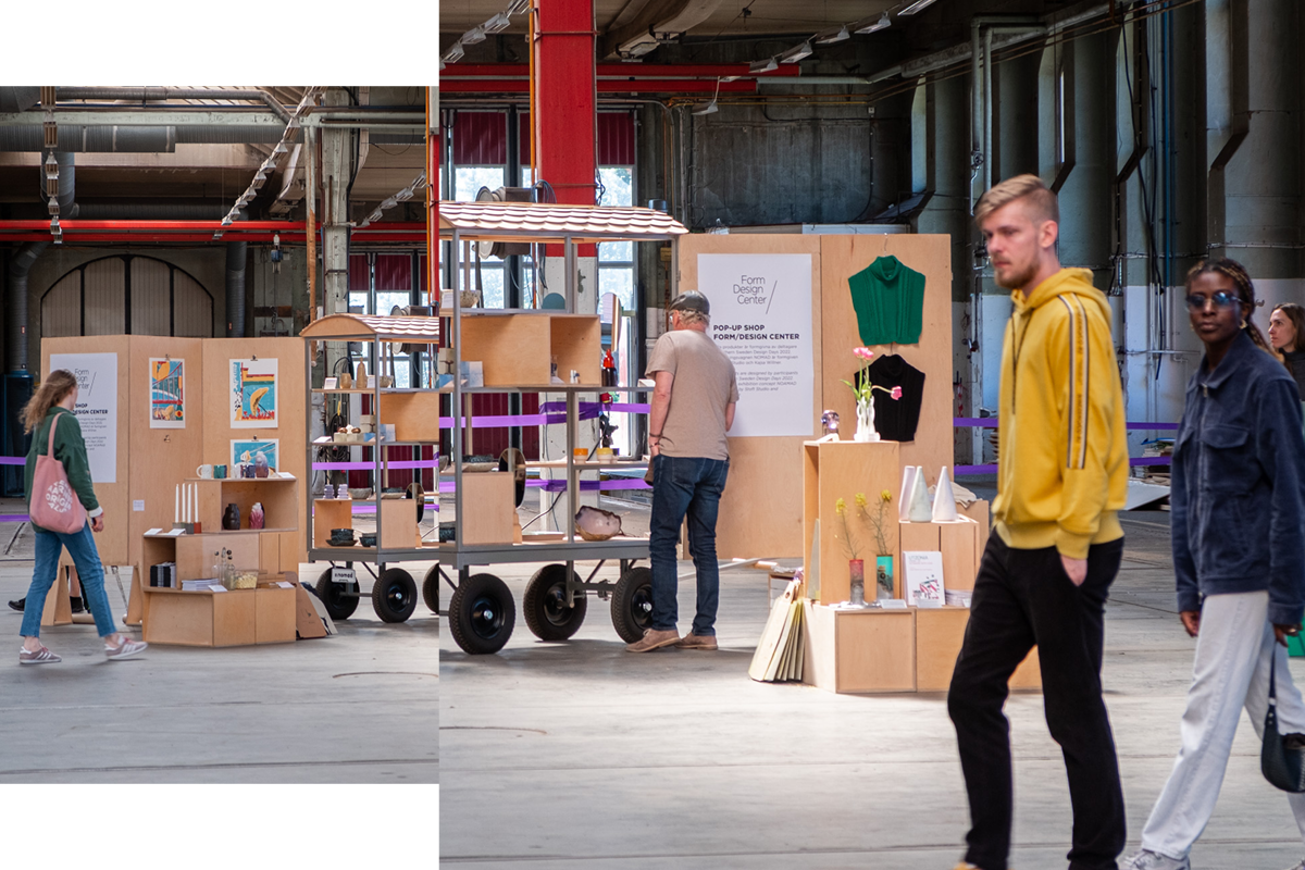 Form/design Center popup-butik på lokstallarna main location under Southern Sweden Design Days 2022 Form/design Center popup-butik på lokstallarna main location under Southern Sweden Design Days 2022