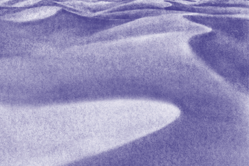Close-up of illustration of desert landscape
