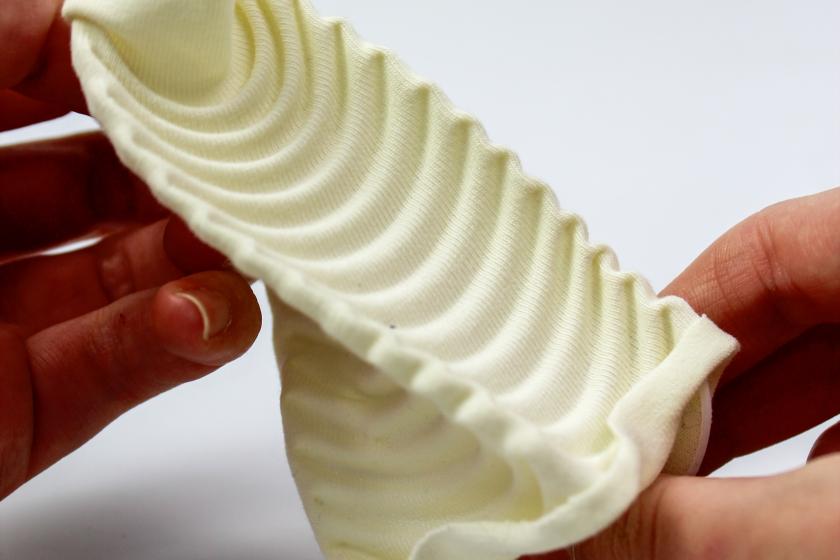 Small folded 4D printed textile